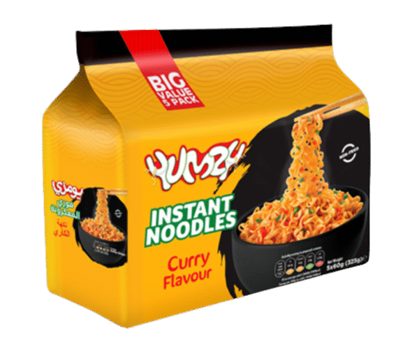 Yumzy Instant Noodles (Curry Flavor) – 5 x 60g - Image 1