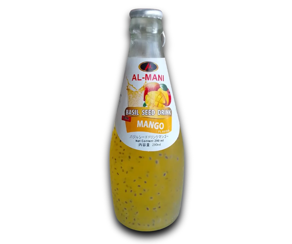 Al-Mani Basil Seed Drink With Mango Flavor / バジルシードドリンク（マンゴーフレーバー）– 290ml - Image 1