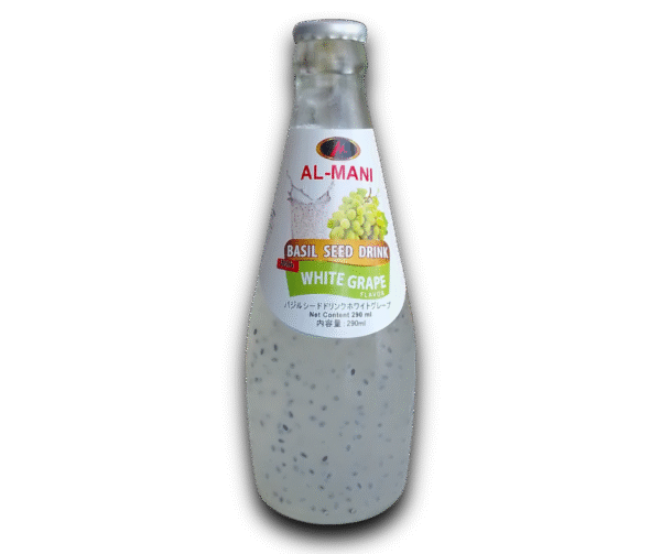Al-Mani Basil Seed Drink With White Grape Flavor  / バジルシードドリンク（ホワイトグレープフレーバー）– 290ml - Image 1