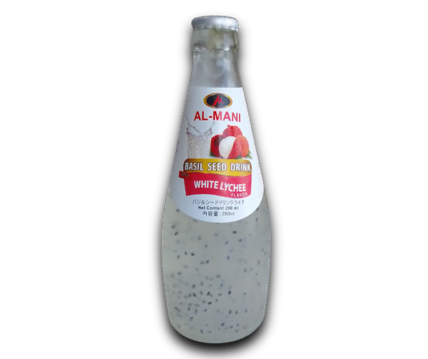 Al-Mani Basil Seed Drink With White Lychee Flavor / バジルシードドリンク（ホワイトライチフレーバー）– 290ml - Image 1
