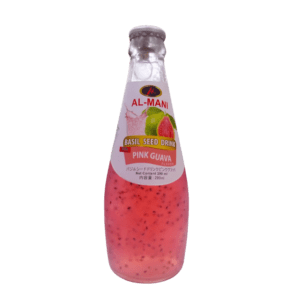 Al-Mani Basil Seed Drink – Pink Guava Flavor 290ml